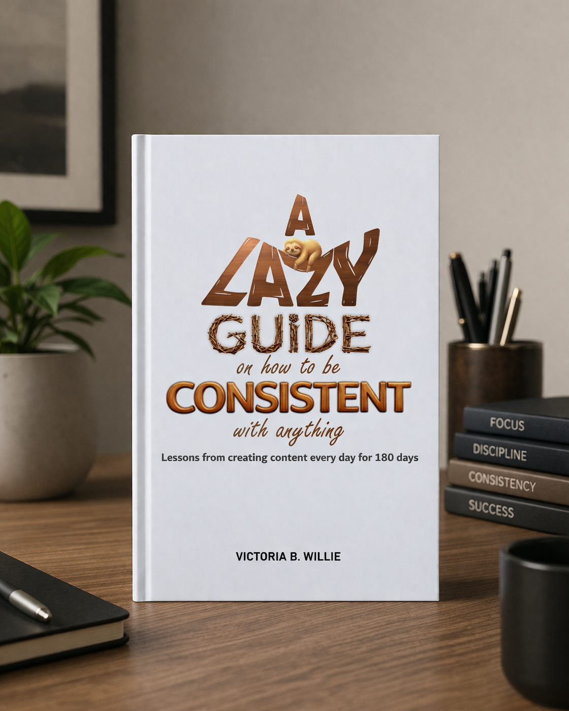 A Lazy Guide on How to Be Consistent With Anything — ebook mockup